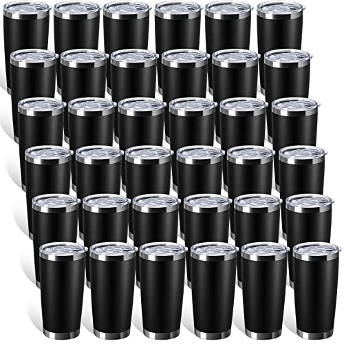 Sieral 36 Packs Stainless Steel Tumbler Bulk with Lid Vacuum Double Wall Insulated Travel Coffee Mug Powder Coated Tumbler Cup for Graduation Wedding