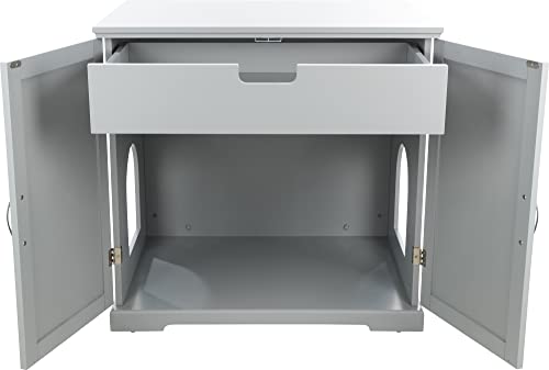 TRIXIE XL Wooden Litter Box Enclosure with Storage Drawer, for Standard or Large Size Litter Box, White (40236)