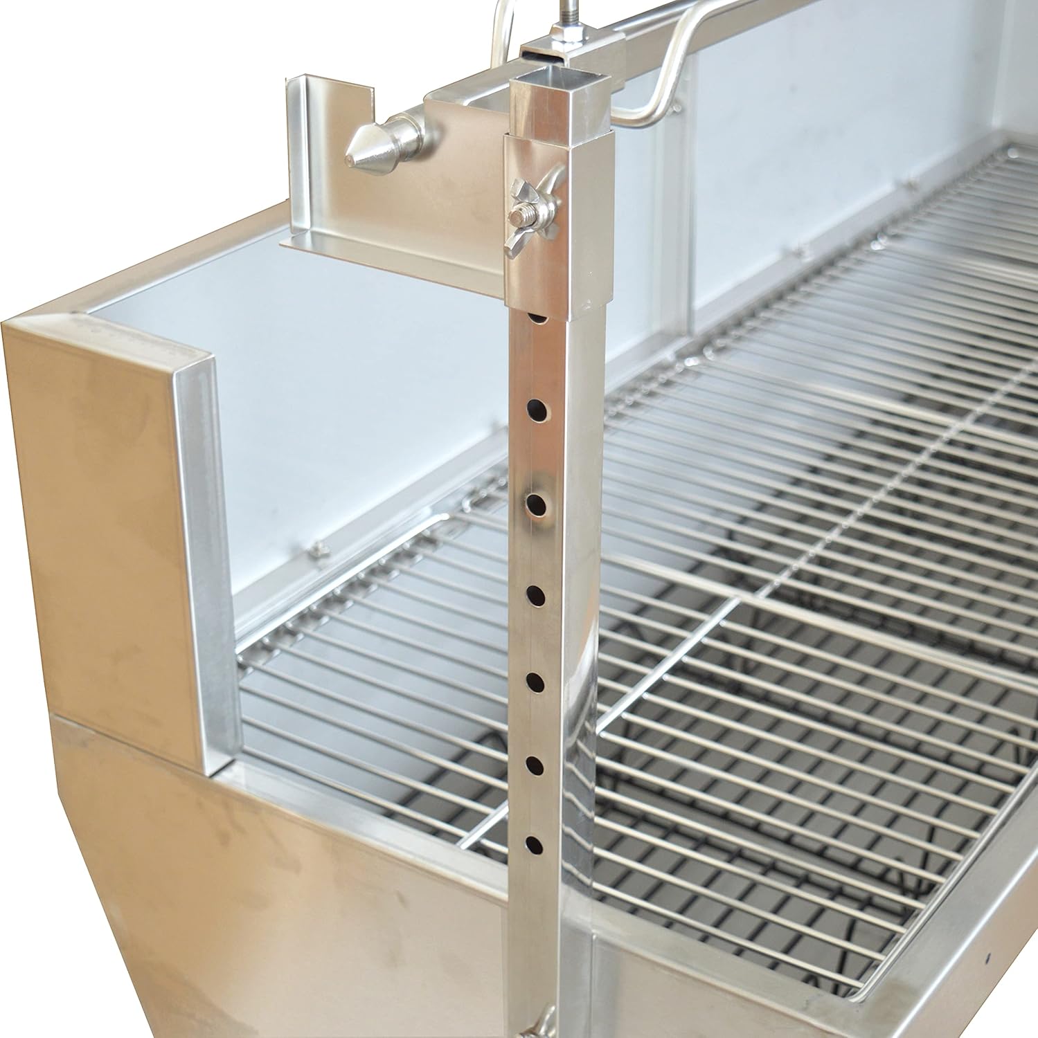 Rotisserie Grill Roaster 46 Inch Pig Grill Roaster Stainless Steel BBQ Charcoal Spit Electric Rotating Grill Lamb Spit Roaster 66lbs Capacity with