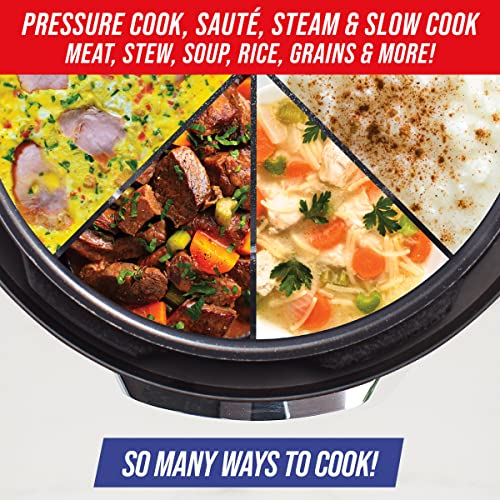 Blue Diamond Ceramic Nonstick, 16-in-1 6QT Electric Pressure Cooker, Slow Cooker, Rice Cooker, Yogurt Maker, Saute, Steamer and More, Programable