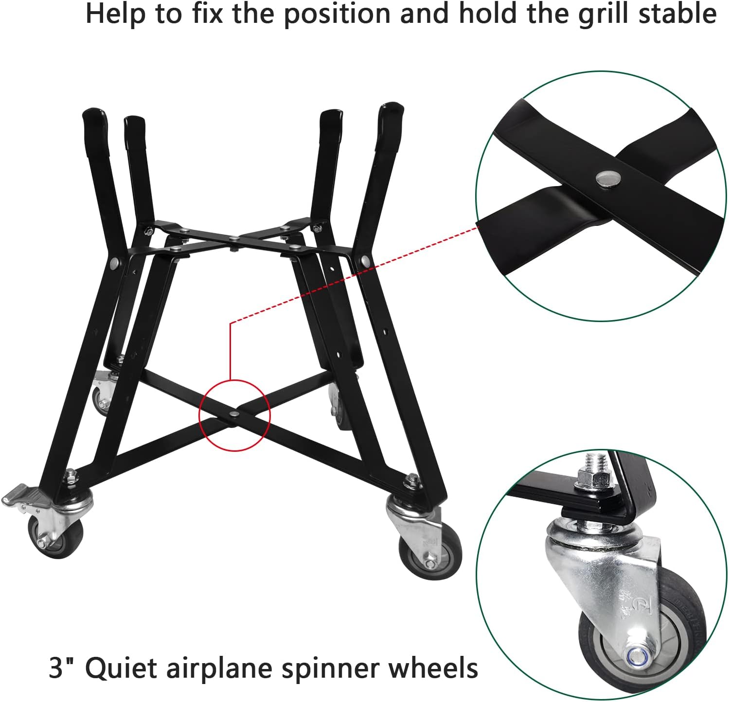 Quantfire MinMax Big Green Egg Nest, Grill Stand for Big Green Egg Accessories