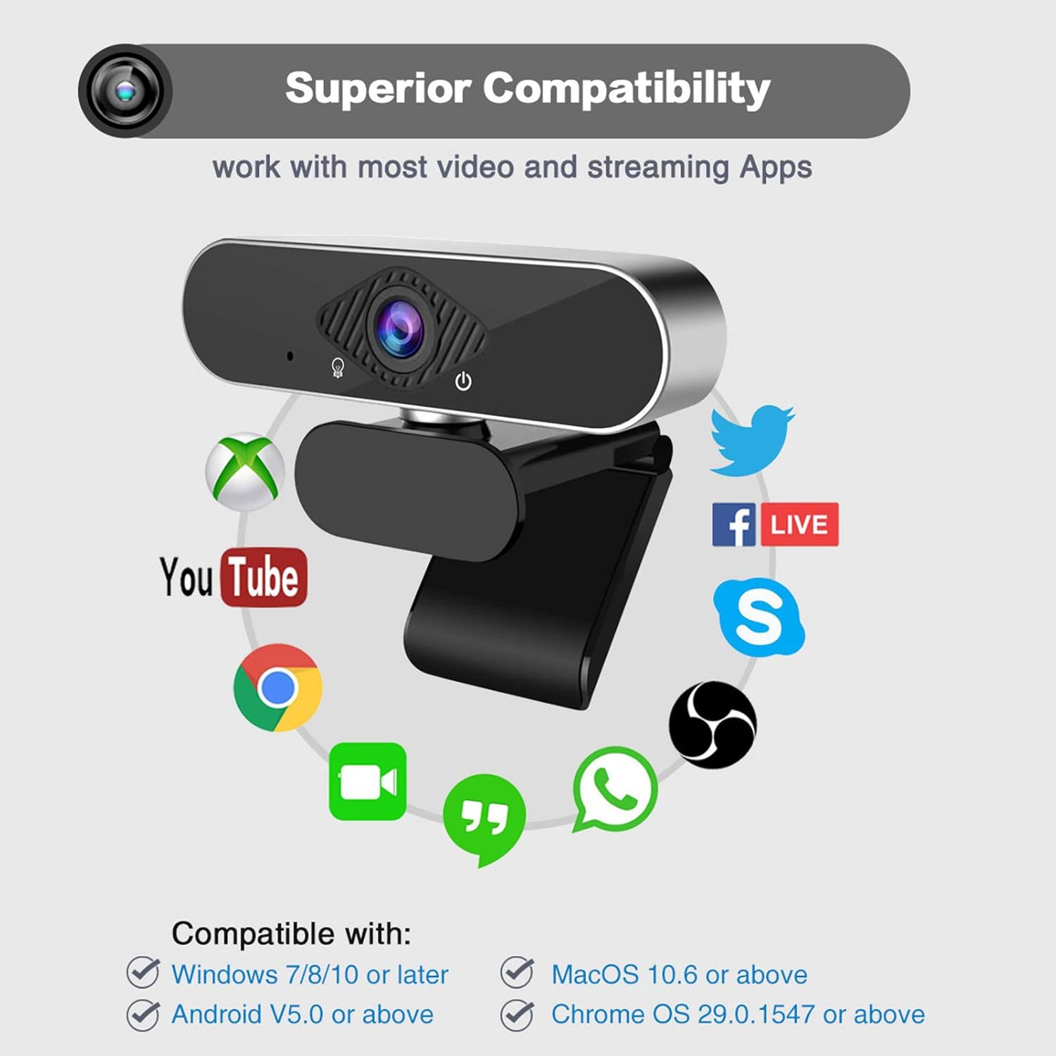 External Webcam for Laptop - USB Camera 1080p HD Webcam with Microphone Web Cameras External Camera for Video Conferencing,Streaming,Gaming