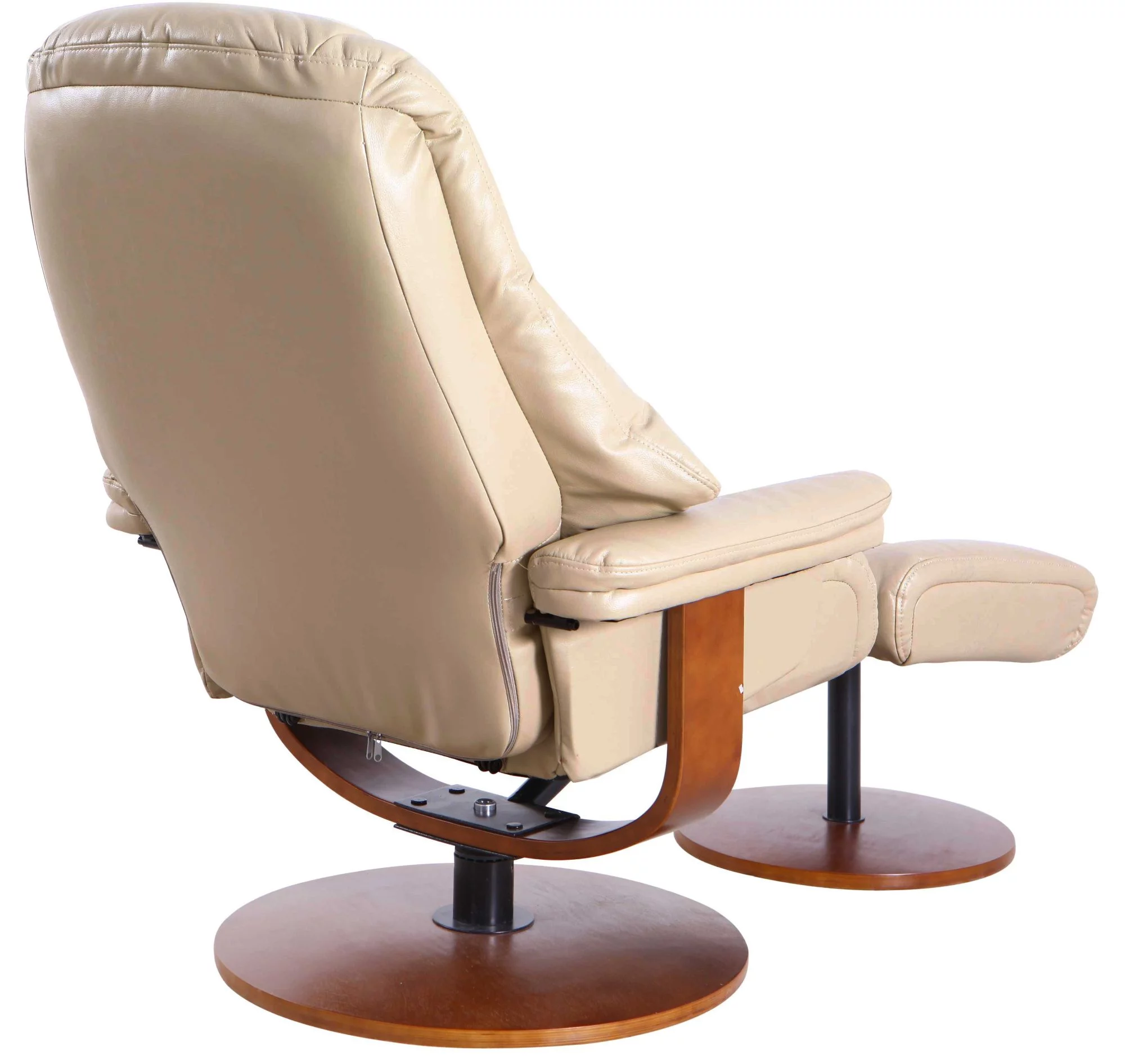 Contemporary Home Living 44" Beige and Brown Lindley Recliner Chair with Ottoman
