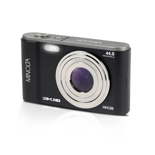 Minolta MND20 44MP Digital Camera &ndash; 2.7K Ultra HD Video, 16X Digital Zoom, Anti-Shake Stabilization, Time Lapse, Face Detection