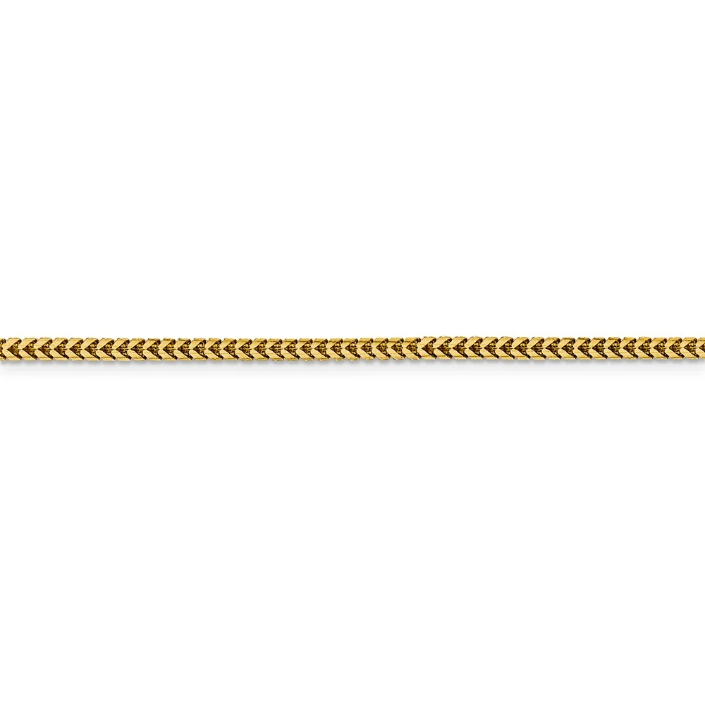 Real 14kt Yellow Gold 2.3mm Franco Chain; 18 inch; Lobster Clasp; for Adults and Teens; for Women and Men