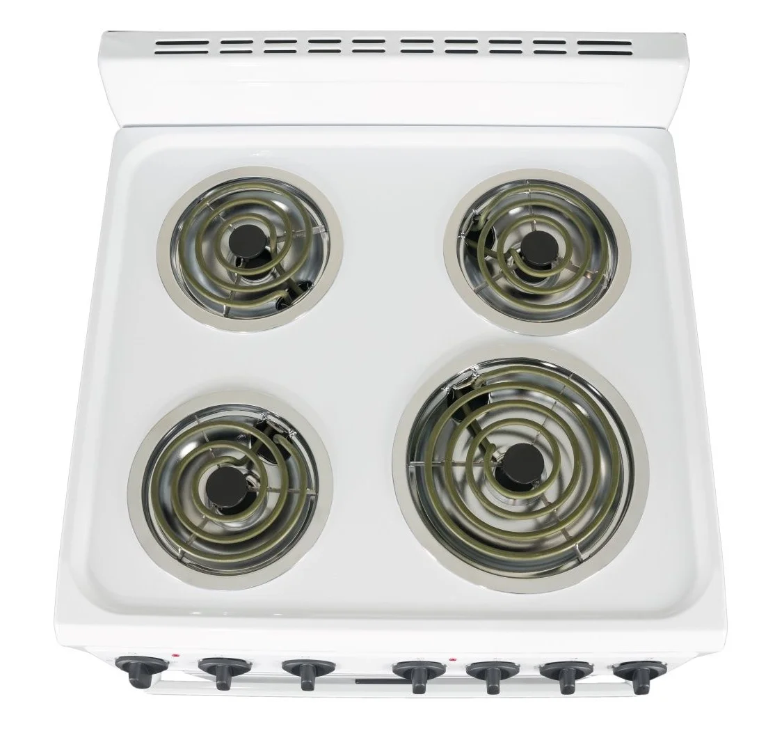Premium Levella 24 in. 2.7 cu. ft. Single Oven Electric Range with 4 Burners and Storage Drawer in White