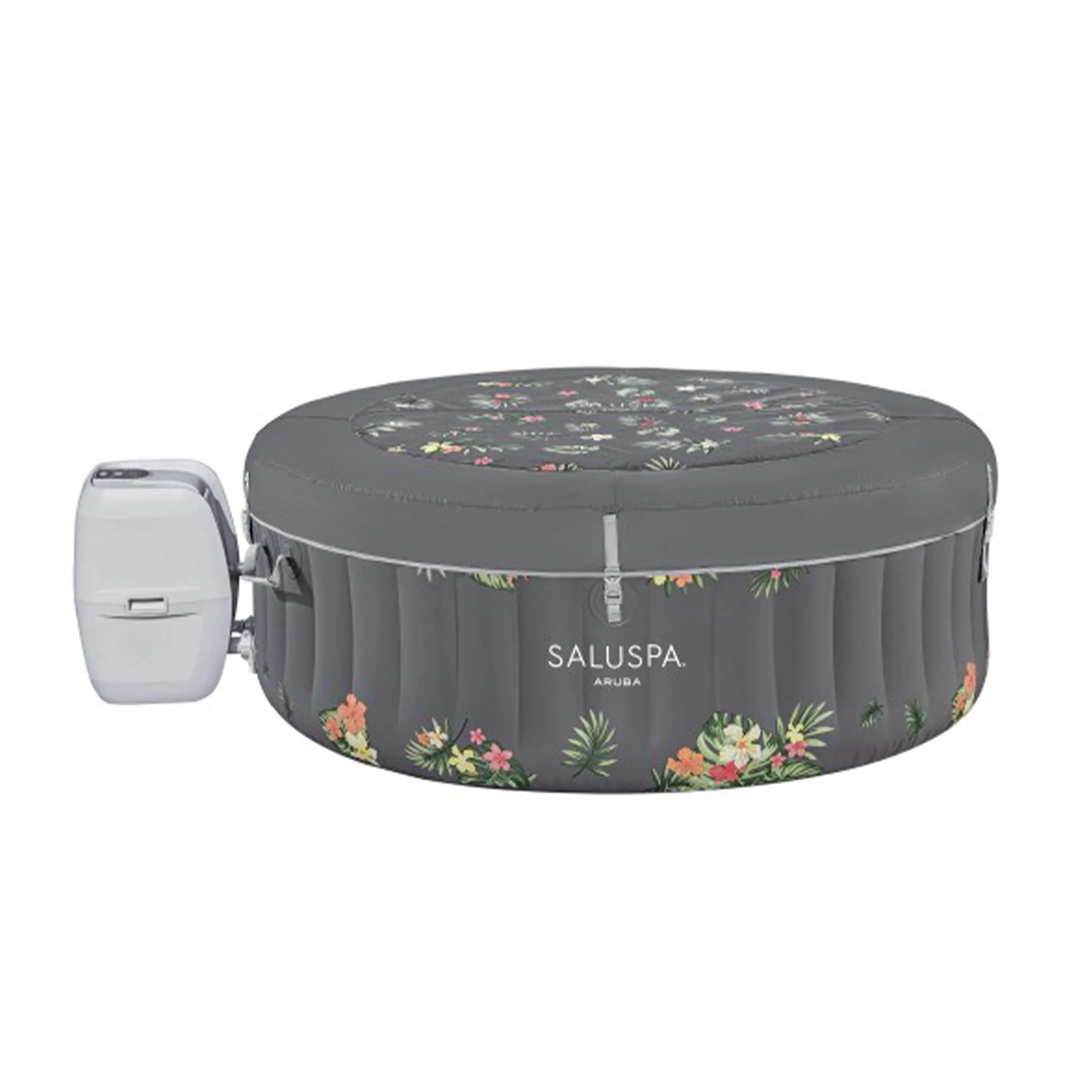 Bestway SaluSpa Aruba AirJet Inflatable Hot Tub w/ EnergySense Cover, Grey