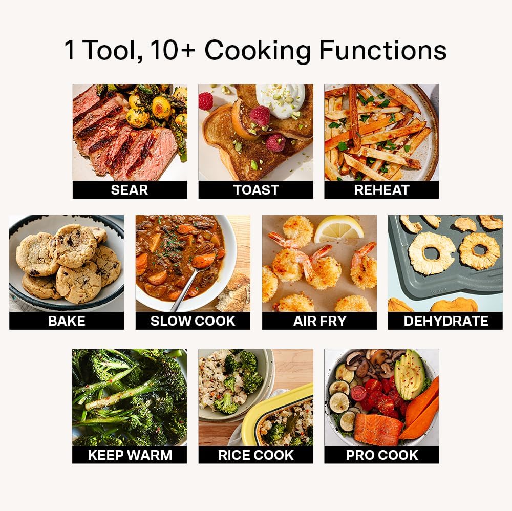 Brava Oven Starter Set: 10-in-1 Touchscreen Countertop Smart Oven, Air Fryer, 6-Slice Toaster, Slow Cooker, Reheater, Dehydrator, Rice Cooker
