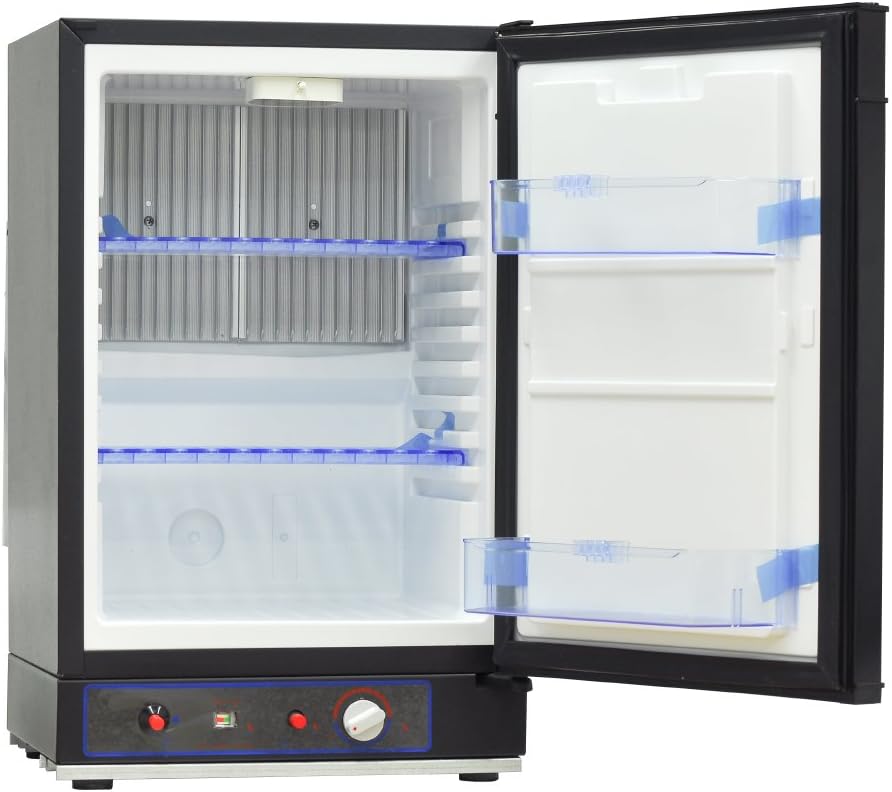 SMETA 3 Way Fridge Propane Refrigerator 12V/110V/Gas 1.4 Cu.Ft LP Gas Off-Grid Refrigerator without Freezer - Compact RV Cabin Camping Mini Fridge