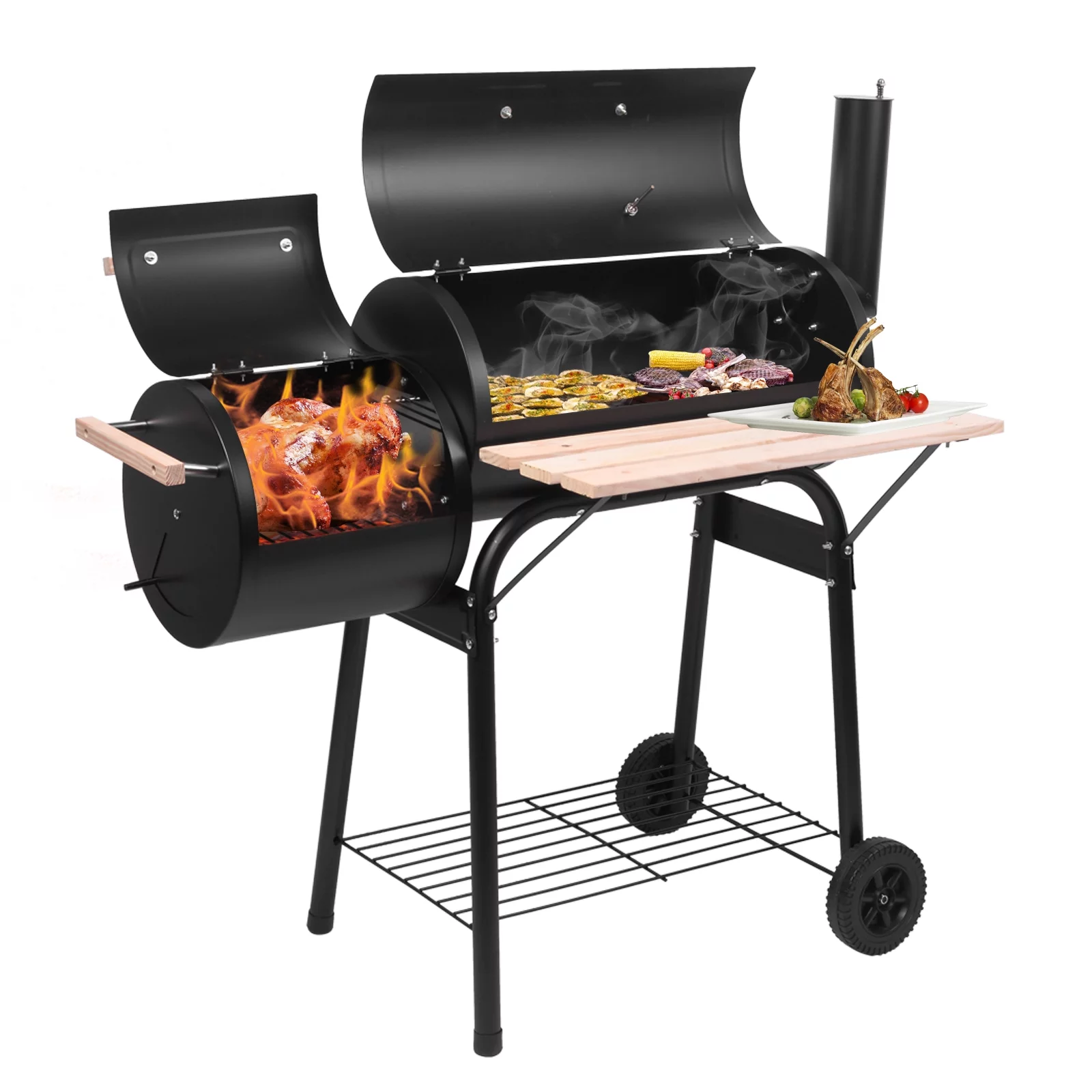 Ktaxon BBQ Grill  Outdoor Charcoal Grill Offset Smoker for Patio Backyard