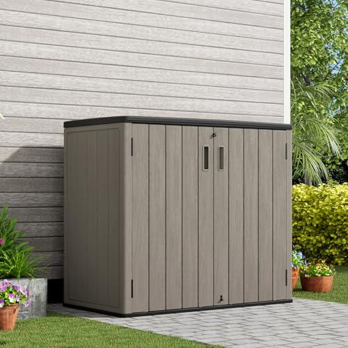 KINYING Outdoor Vertical Storage Shed,57 Cu.ft Outdoor Storage Cabinet Waterproof,Resin Sheds & Outdoor Storage Clearance for Garden,Patio,Backyard