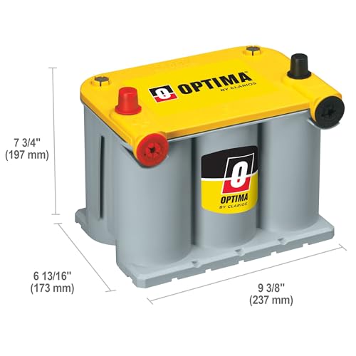 OPTIMA Batteries High Performance D75/25 YellowTop Dual Purpose Sealed AGM Car, Truck and SUV Battery, 620 CCA, Dual Terminal, Maintenance Free