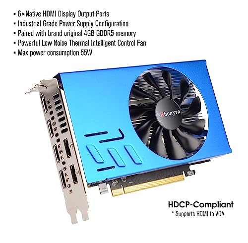 GTX 750 Ti 4GB Graphics Card GDDR5 Dual Slot 4HDMI Monitor Video Card 128-Bit PCIe Bus Powered