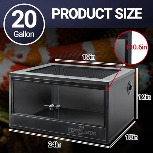 REPTI ZOO 35 Gallon PVC Reptile Tank, 36x18x12 Reptile Terrarium for Crested Gecko Leopard Gecko Frog Lizard Snake Turtle Hermit Crab