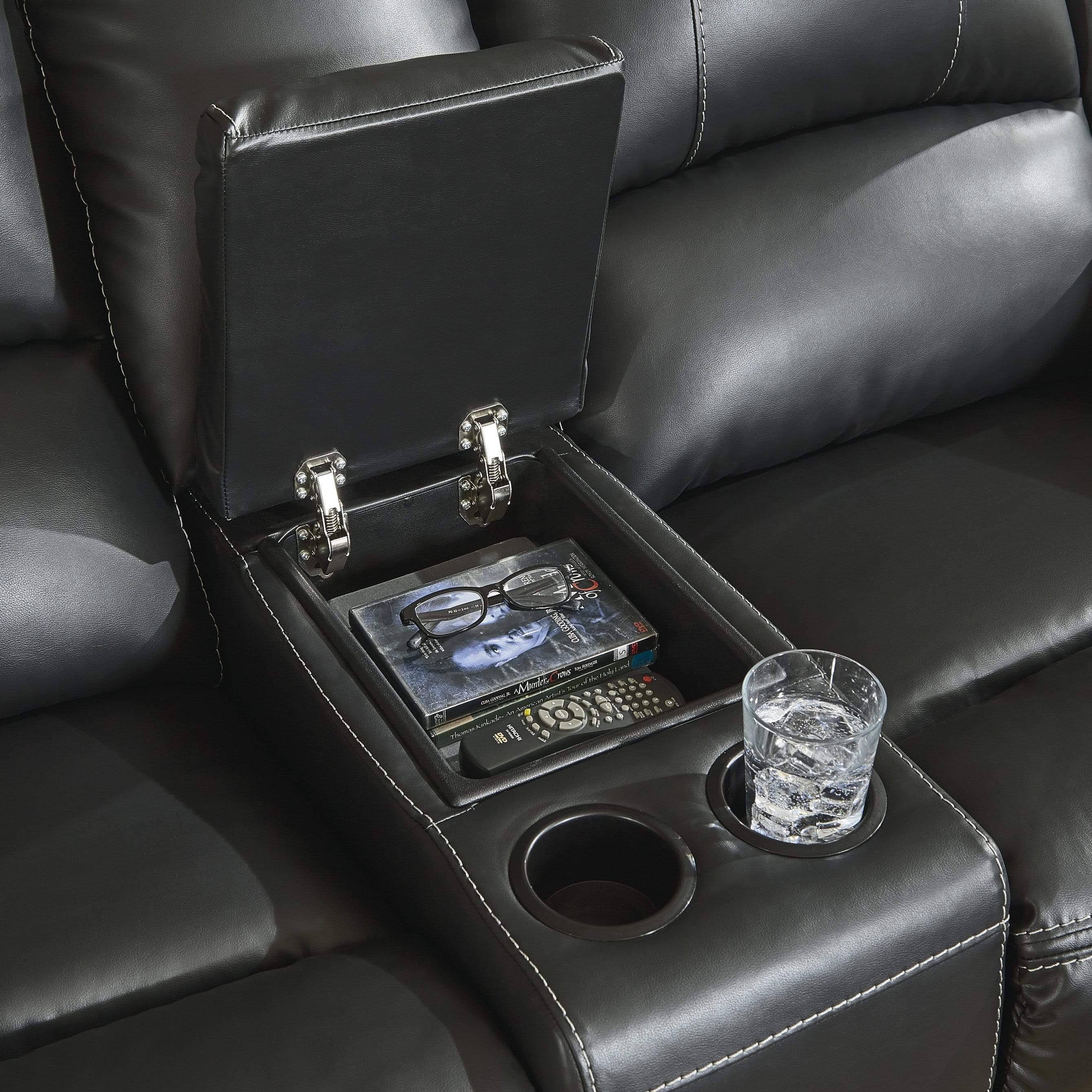 Ashley Calderwell Reclining Loveseat with Console