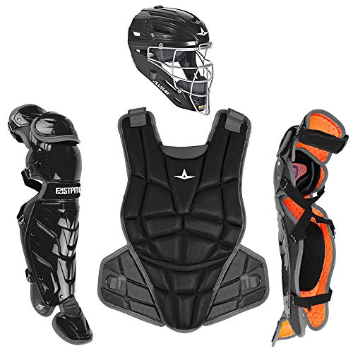 All-Star Catcher’s Gear Kit – Includes Helmet, Chest Protector & Leg Guards – Lightweight, Durable Baseball Protective Set, Meets NOCSAE