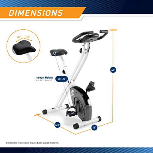 Marcy Foldable Upright Exercise Bike with Adjustable Resistance for Cardio Workout & Strength Training - Multiple Styles Available