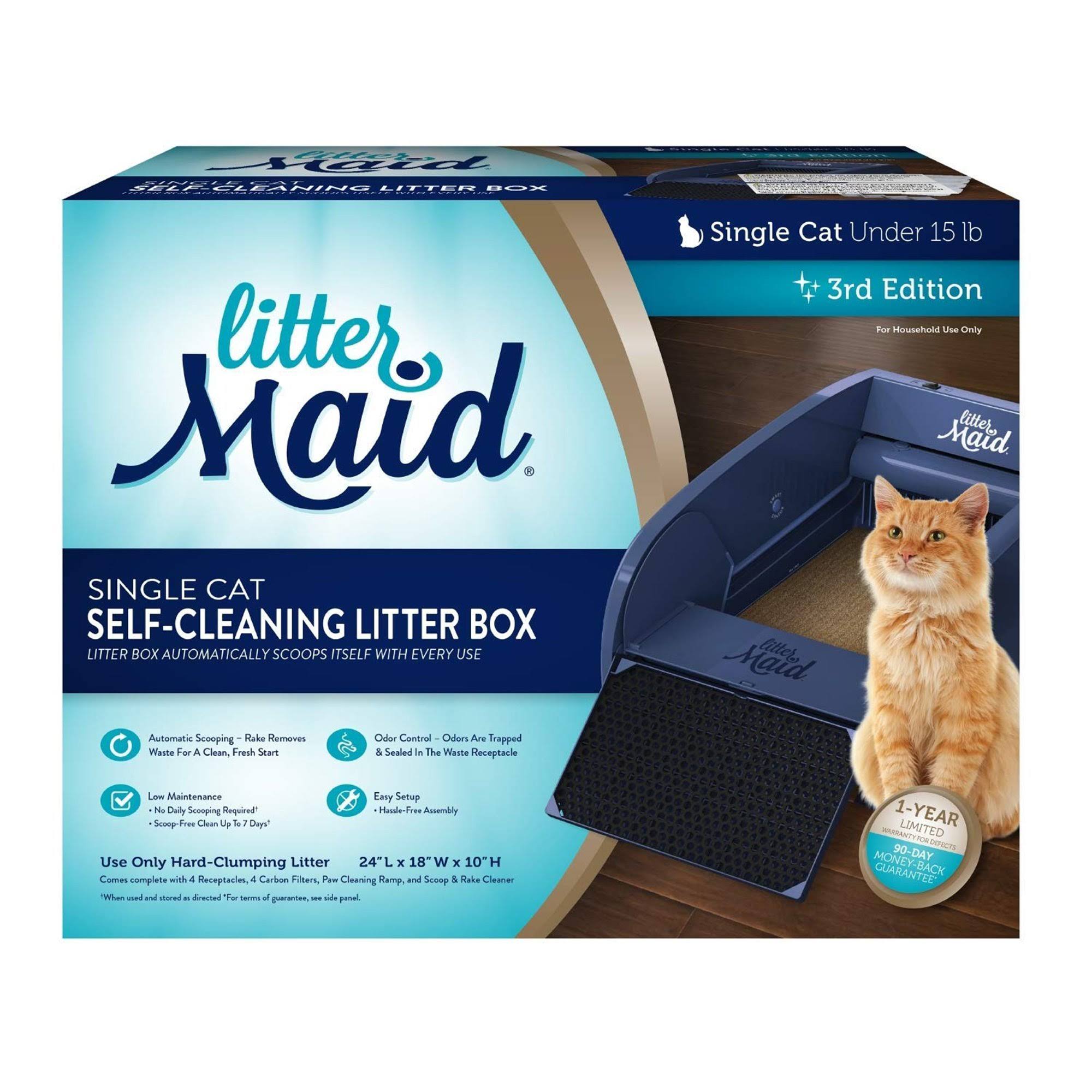 LitterMaid 3rd Edition Single Cat Self-Cleaning Litter Box, Blue