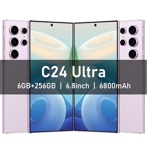 C24 Ultra 5G Smartphone, 6+256GB Unlocked Phone,48+108MP Zoom Camera，6800mAh 6.8" HD Screen Unlocked Cell Phone, 6+256GB Android13.0