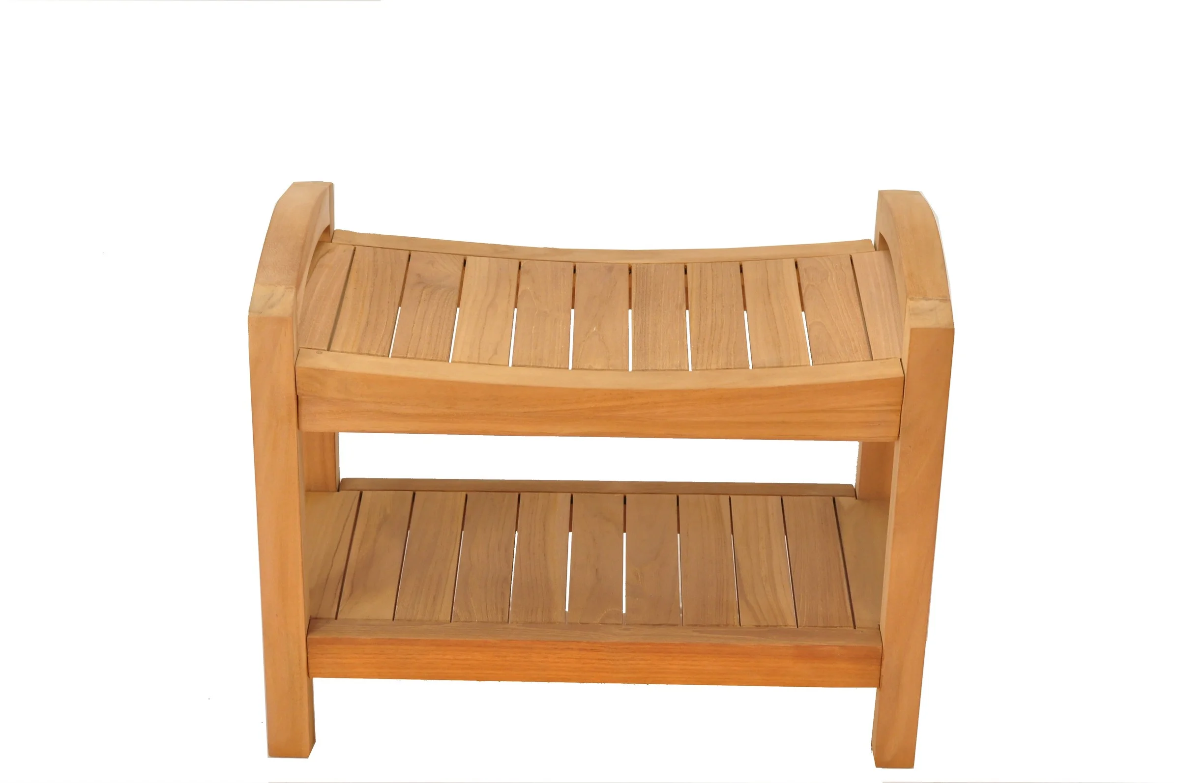 Grade-A Teak Wood Madrid Shower Seat 24" Outdoor Patio Stool Bench