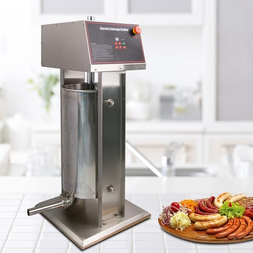 Electric Sausage Stuffer 55LBS Vertical Sausage Maker Machine Stainless Steel Sausage Filler Machine with 4 Stuffing Tubes for Commercial & Home Use