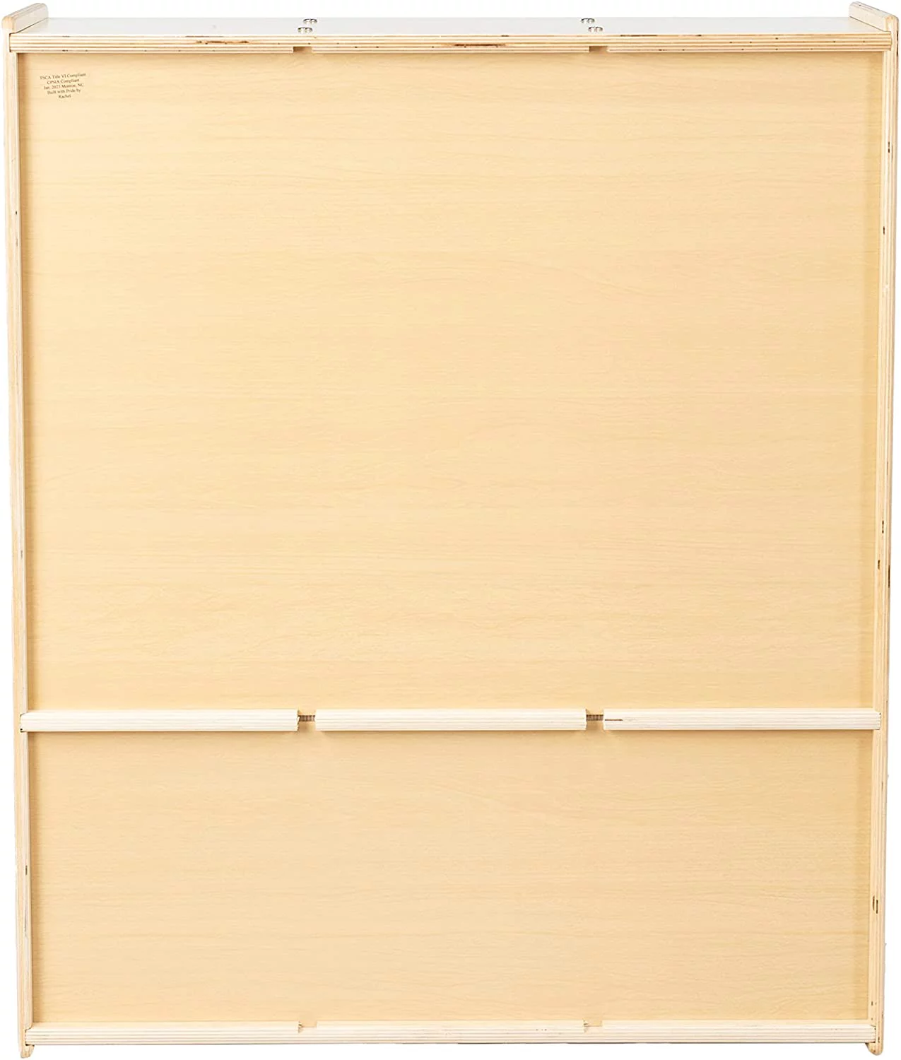 RRI Goods 3-Section Classroom Coat Locker Wooden Cubby Rack Backpack Hanger
