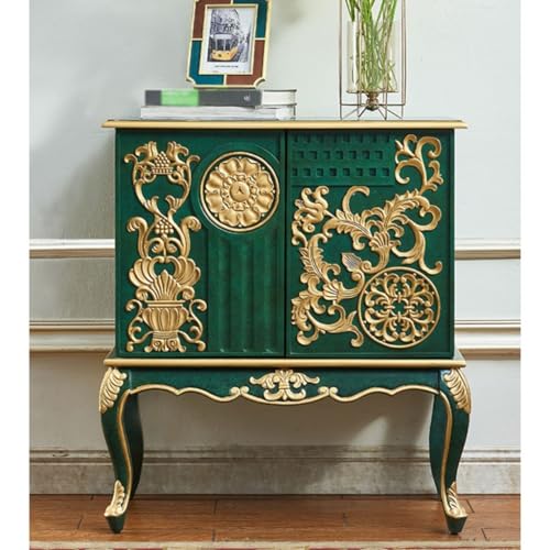 Side Panel Buffet Modern Storage Space Light Luxury Entrance Cabinet Solid Wood Carved Entrance Hall Partition Country Decoration Retro Old Sideboard