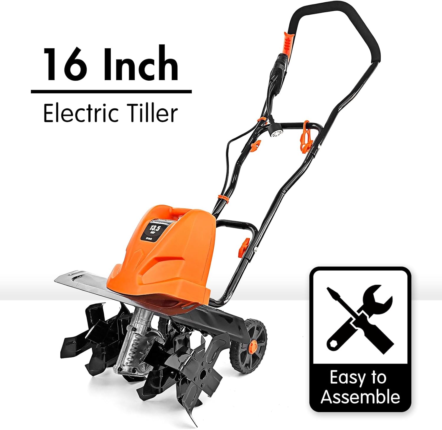 NEO-TEC 16 Inch 13.5 AMP Electric Corded Garden Tiller & Cultivator, Rototiller for Garden Tool
