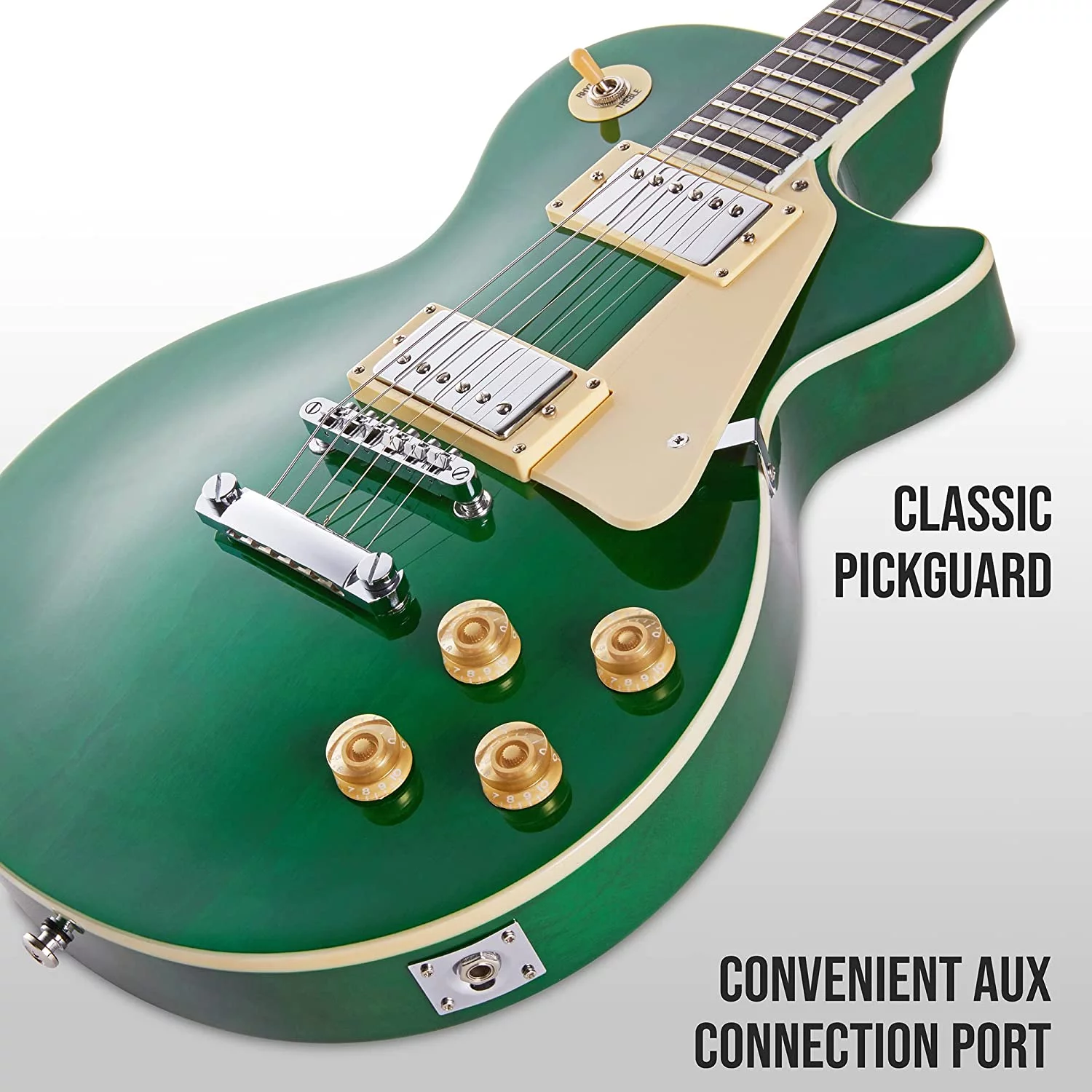 LyxPro 39” SB Series Electric Guitar for Beginner, Green