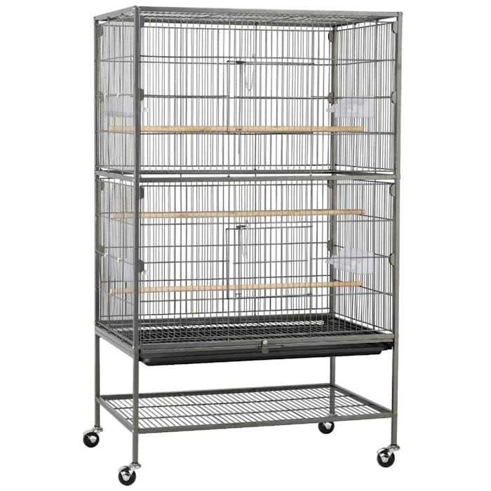 Topeakmart Black Large Bird Cage with Storage Shelf - Pet Supplies online store