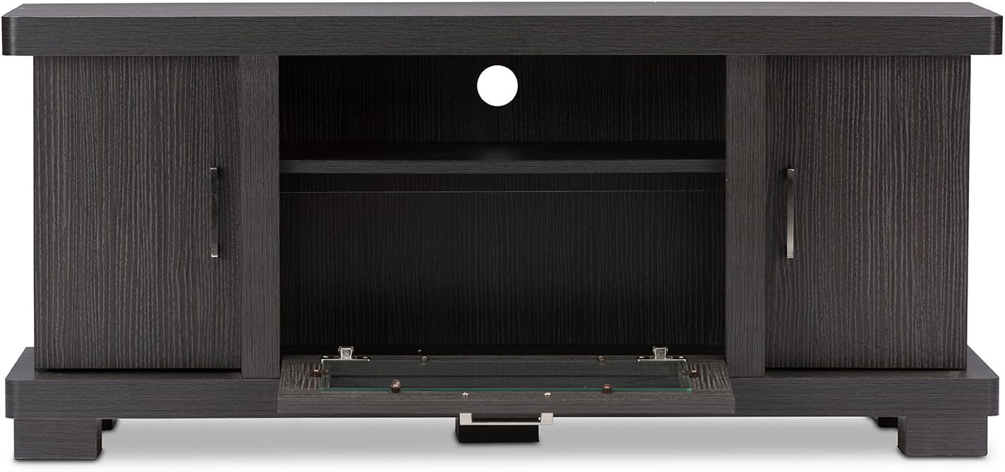 Baxton Studio Wholesale Interiors Viveka Dark Brown Wood TV Cabinet with 2 Doors, 47