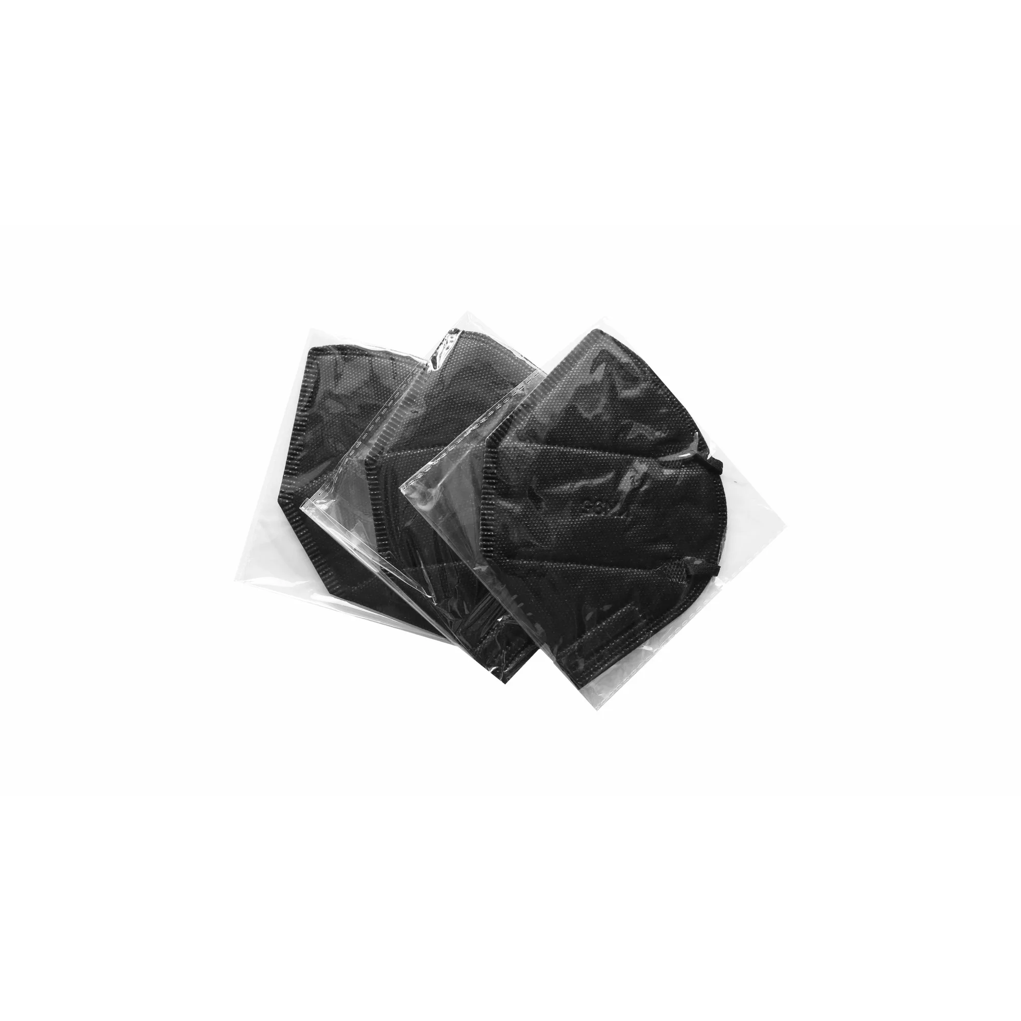 5-Ply Disposable Face Mask, Individually Wrapped - Jet Black (100 Pack) - WeCare