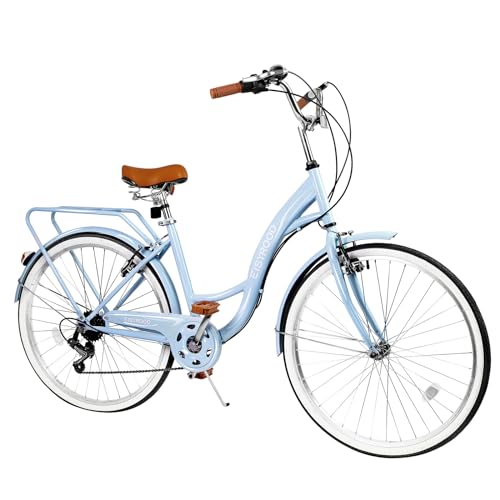 26 Inch Beach Cruiser Bike for Women, Hybrid Cruiser Bike with 7 Speed, Adjustable Seat, Lightweight Women Beach Cruiser Bike with Anti-Skid Tires