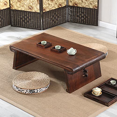 Retro Low Table Coffee Table Japanese Tatami Table Living Room Zen Tea Table Coffee Table Suitable for Bay Window (Size : 60x40x30cm)