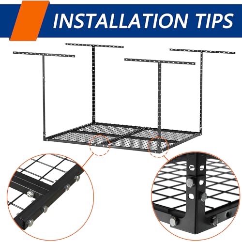 3 x 8FT Overhead Garage Storage Rack,Adjustable Ceiling Storage Racks,Garage Shelving Heavy Duty Storage Organizer System