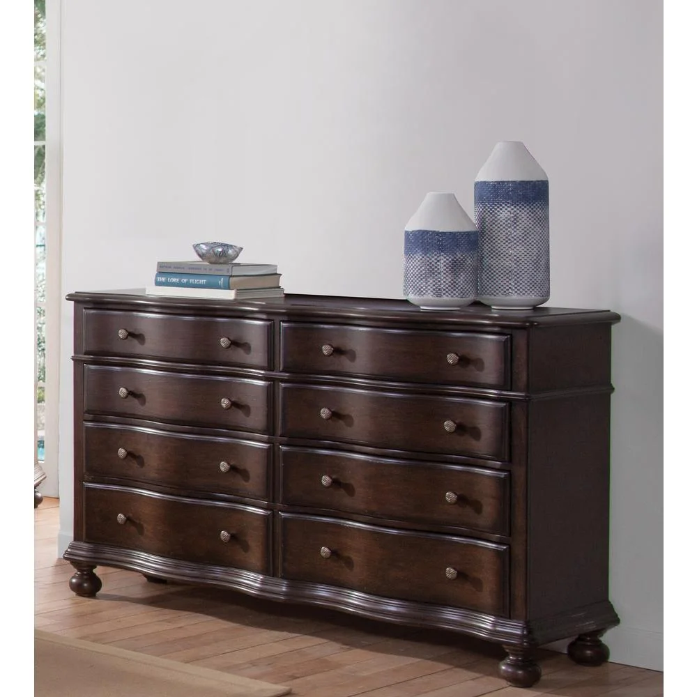 American Woodcrafters Rodanth 8-Drawer Wood Chest ine Tobacco Brown