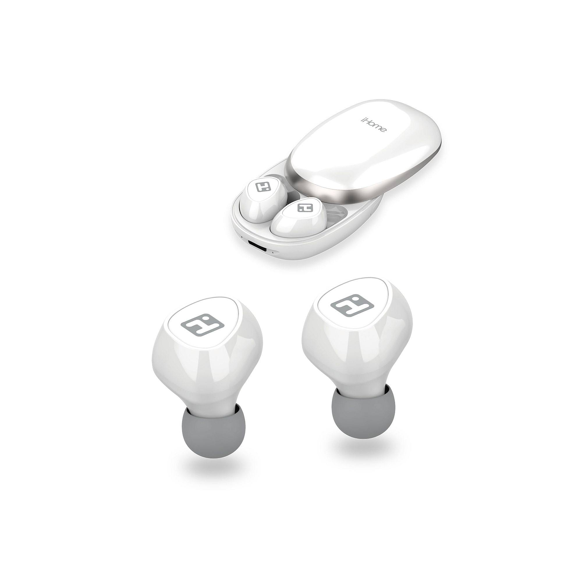 Ihome AX-38 True Wireless Earbuds with Charging Case, White