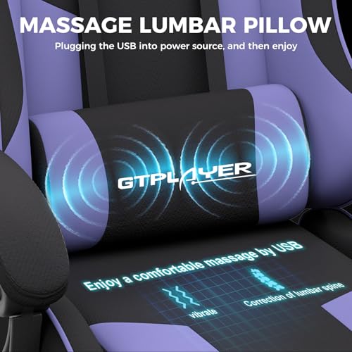 GTPLAYER Gaming Chair, Computer Chair with Footrest and Lumbar Support