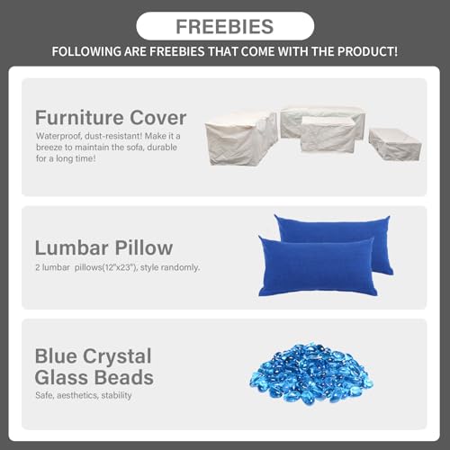 Rattaner Patio Wicker Furniture Set 6 Pieces Outdoor HDPE Wicker Conversation Couch Sectional Chair Sofa Set with Grey Cushions