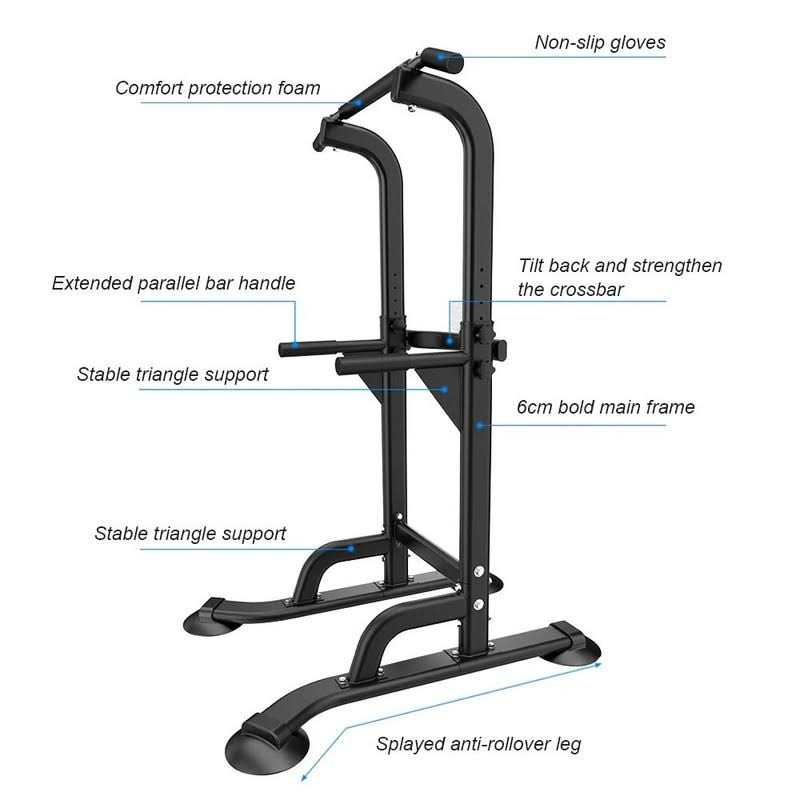 SogesPower Power Tower Dip Station Pull Up Bar for Home Gym Adjustable Height Strength Training Workout Equipment - Sports Supplies Online Store