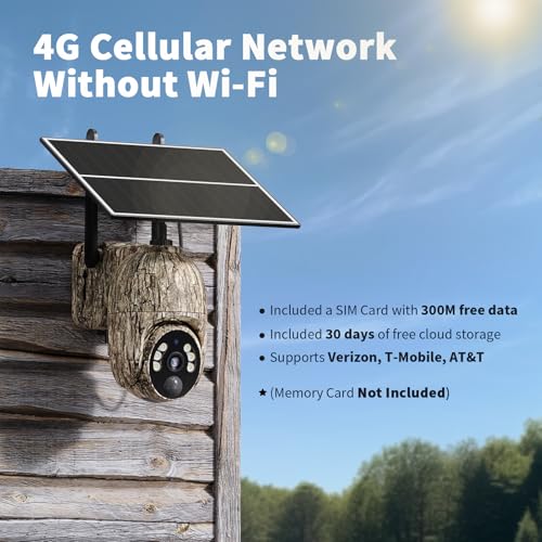 Cellular Trail Camera 3rd Generation 4G LTE with Solar Panel, Live Video Game Camera Include SIM Card with 360° Pan Tilt, Motion Activated