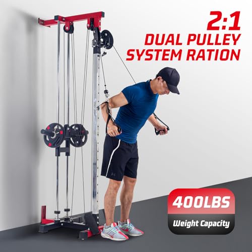 Wall Mount Cable Machine,LAT Power Cable Machine, LAT Pull Down and LAT Row LAT Tower,Cable Crossover Machine with 20 Positions