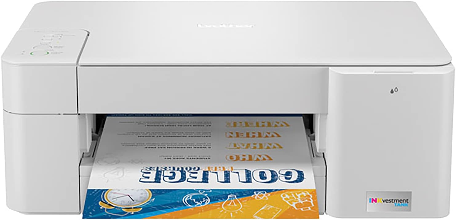 Brother MFC-J1215W INKvestment Tank Wireless All-in-One Color Inkjet Printer for Home Office - Print, Copy, Scan - 16 ppm, 1200 x 600 dpi