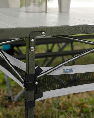 KingCamp Camping Table Folding Portable Table Aluminum Roll Up Lightweight Foldable Large Camp Table for Indoor Outdoor Picnic Backyard, 53.5"X27.5"