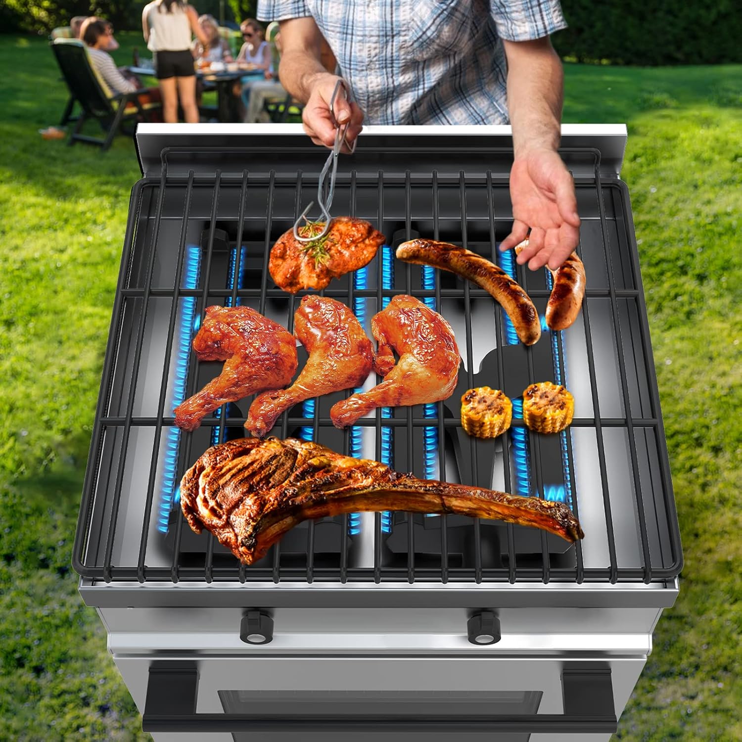 VEVOR Grill Burners, Cast Iron BBQ Burners Replacement, 2 Packs Grill Burner Replacement
