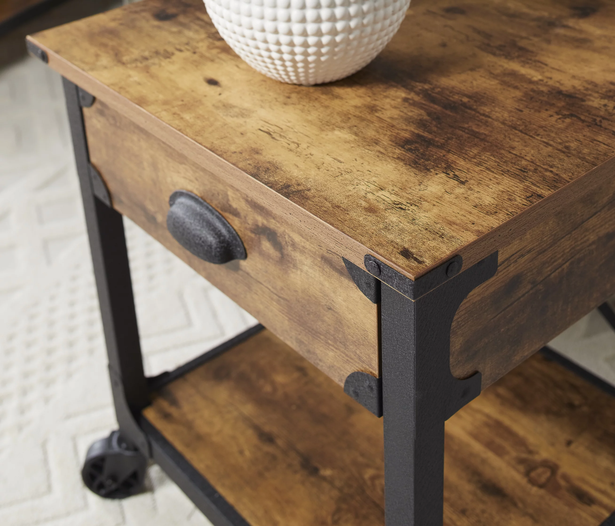 Better Homes & Gardens Rustic Country End Table, Weathered Pine Finish