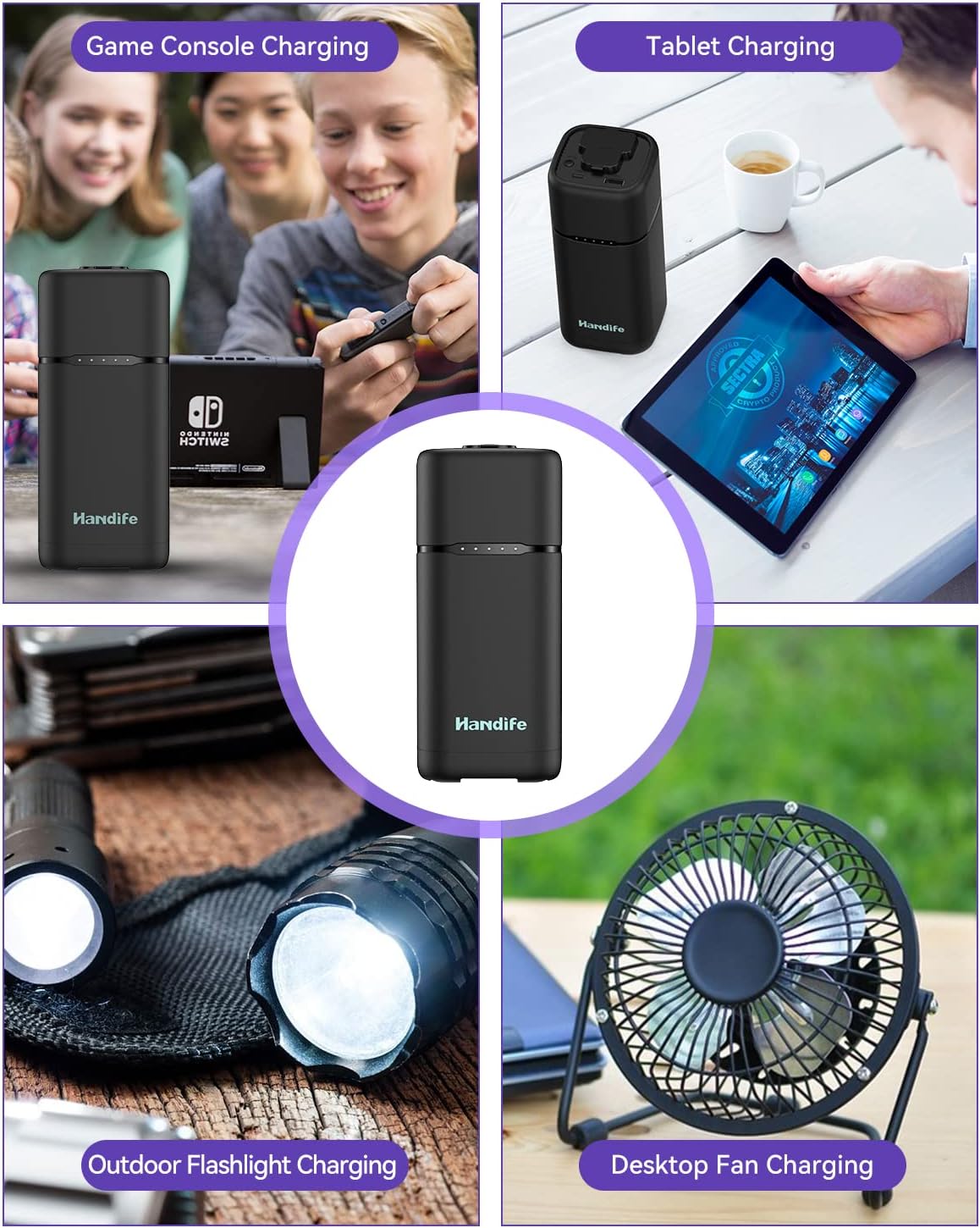 Handife Portable Power Station 20000mAh Mini Generator Portable with 110V/90W(Peak 110W) Portable Laptop Charger AC Outlet, USB PD 30W/QC 3.0