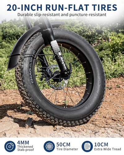 Riding'times 1500W Electric Bike for Adults Full Suspension, Long Seat Dirt Bike with 20" Fat Tire, Max 28/31MPH & 37-150 Miles