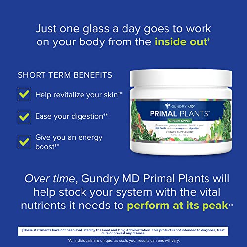 Gundry MD® Primal Plants Polyphenol-Rich Greens Powder Superfood Supplement to Support Skin Health, Optimize Energy and Digestion