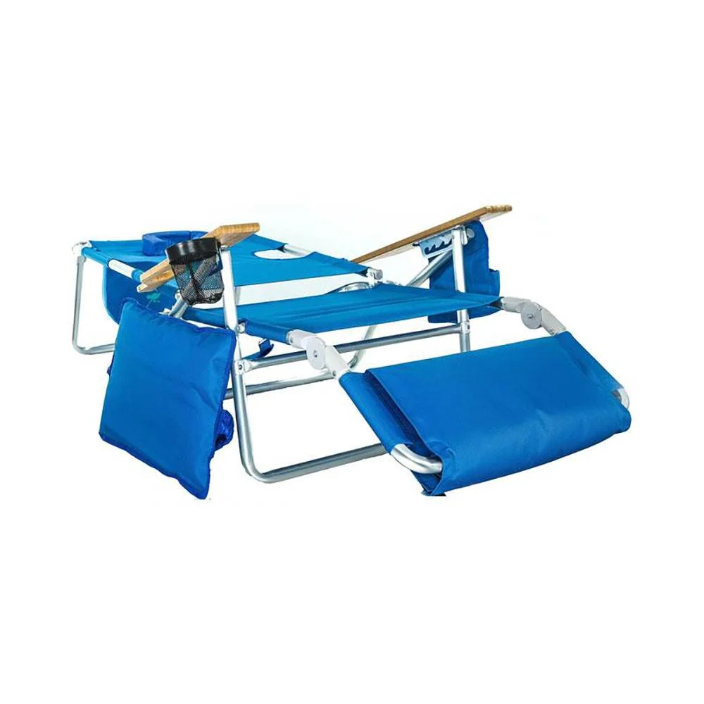 Ostrich Deluxe 3N1 Lightweight Outdoor Beach Lounge Chair w/Footrest, Blue